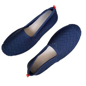 Sea Star Women Navy Blue Perforated Espadrille Flats Beachwear Shoe W10 Resort